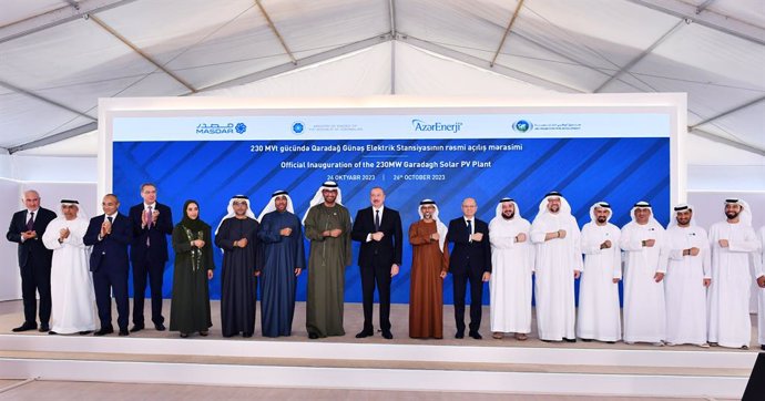 HE Ilham Aliyev, President of the Republic of Azerbaijan and senior UAE delegation inaugurate the 230MW Garadagh Solar Park, regions largest operational solar plant