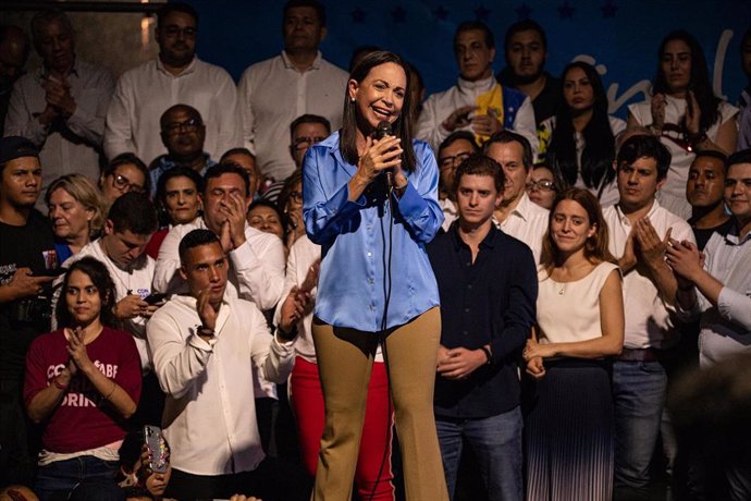 La candidata "unitaria" de la oposición venezolana, líder de Vente Venezuela, María Corina Machado