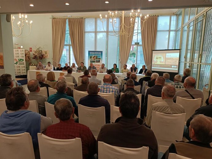 Miguel Cobos (al fondo, centro) interviene en el acto celebrado en Córdoba.