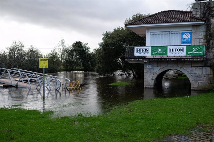 Inundación del Club Náutico O Muiño en Ribadumia, a 26 de octubre de 2023, en Pontevedra