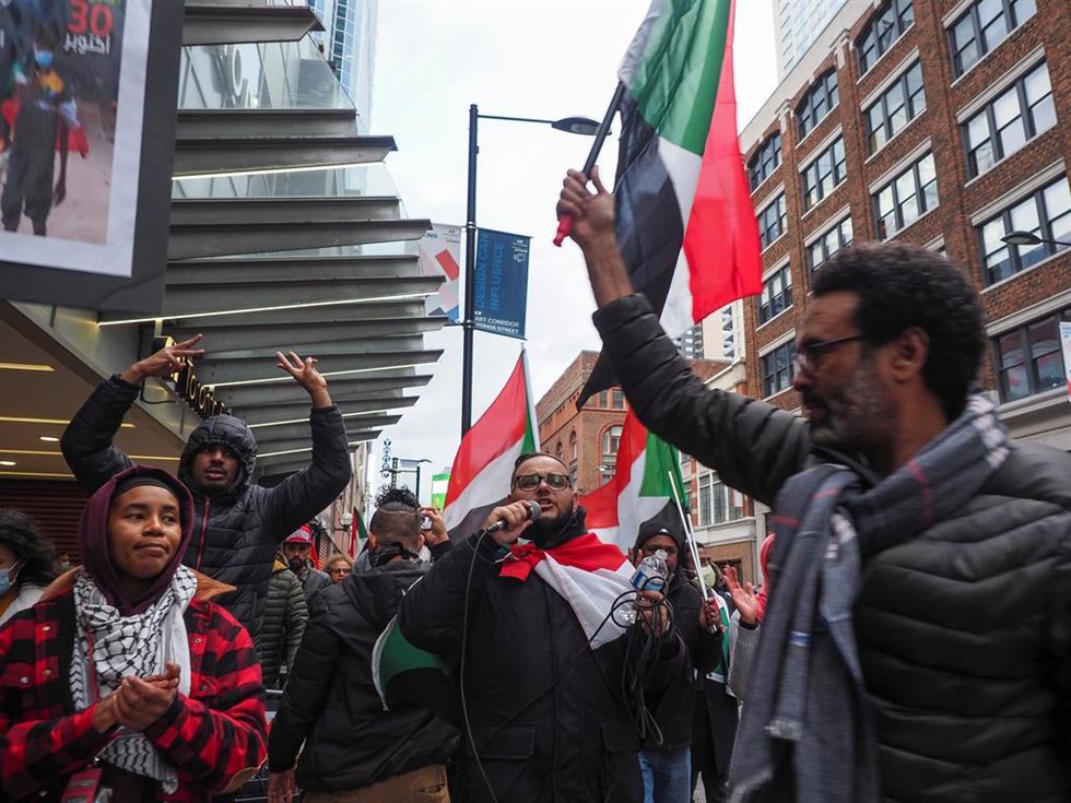 Archivo - Protestas en Canadá contra la guerra en Sudán