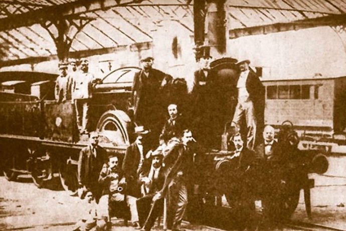 Primer viaje en tren en la Península, que unió Barcelona y Mataró