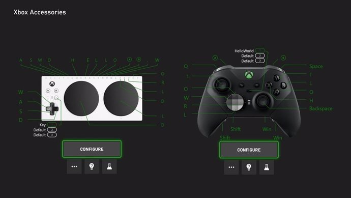 La asignación de teclado para controladores de Xbox