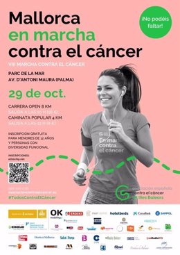 Cartel de la carrera 'Mallorca en marcha contra el cáncer' de este domingo.