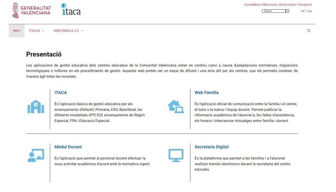 Educació actualitza la plataforma Ítaca per a agilitzar la comunicació entre administració, docents, centres educatius i famílies