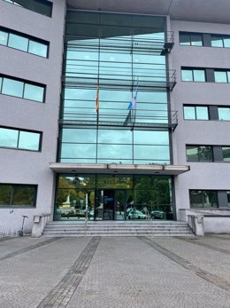 Vista de la fachada principal del Juzgado de lo Penal número 1 de Lugo, a 27 de octubre de 2023.