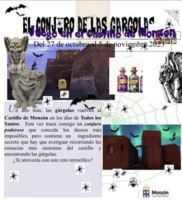 El Castillo de Monzón pone en marcha la experiencia 'El Conjuro de las Gárgolas' en el puente de Todos los Santos.