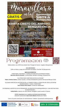 Cartel del encuentro literario en Benquerencia