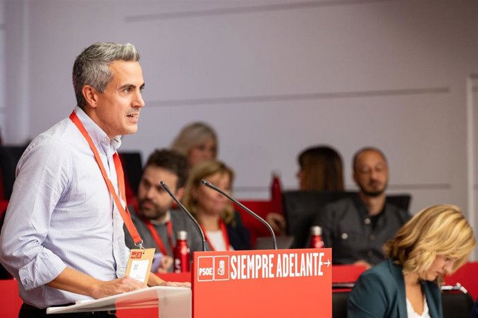 El secretario general del PSC-PSOE y portavoz parlamentario, Pablo Zuloaga, en el Comité Federal del PSOE
