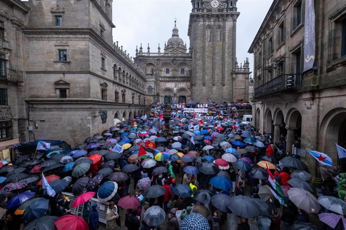 Manifestación en Santiago a favor de Palestina, 28 de octubre 2023.