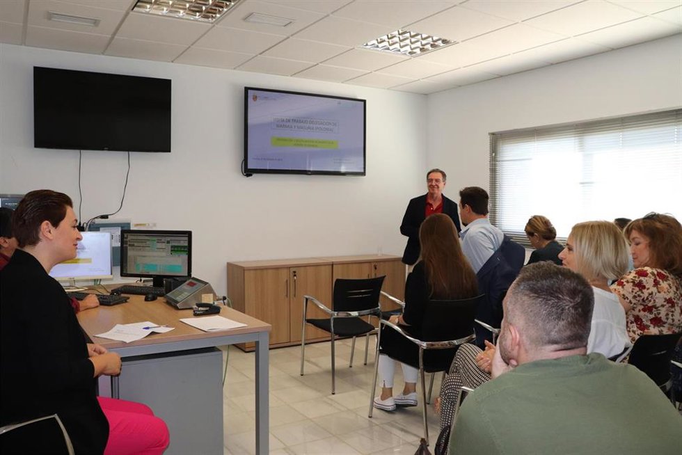 Integrantes de la delegación polaca durante la jornada técnica celebrada en la EDAR de Alguazas.