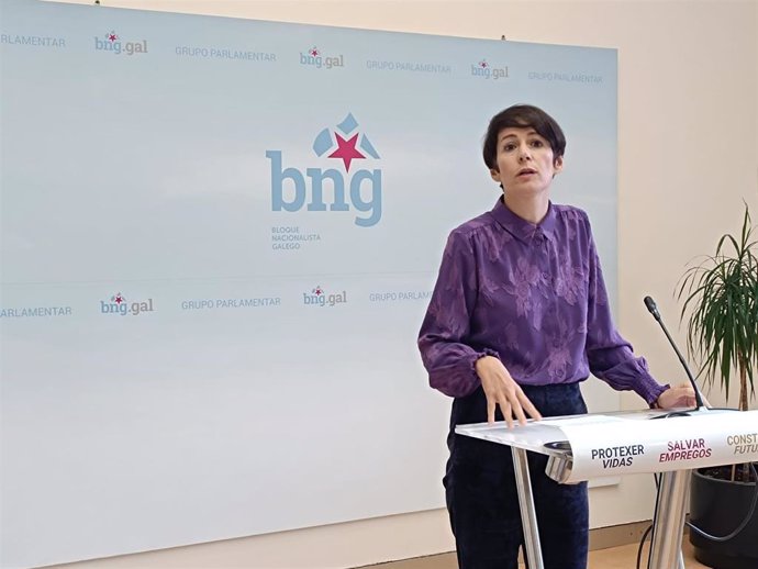 La portavoz nacional del BNG, Ana Pontón, en rueda de prensa