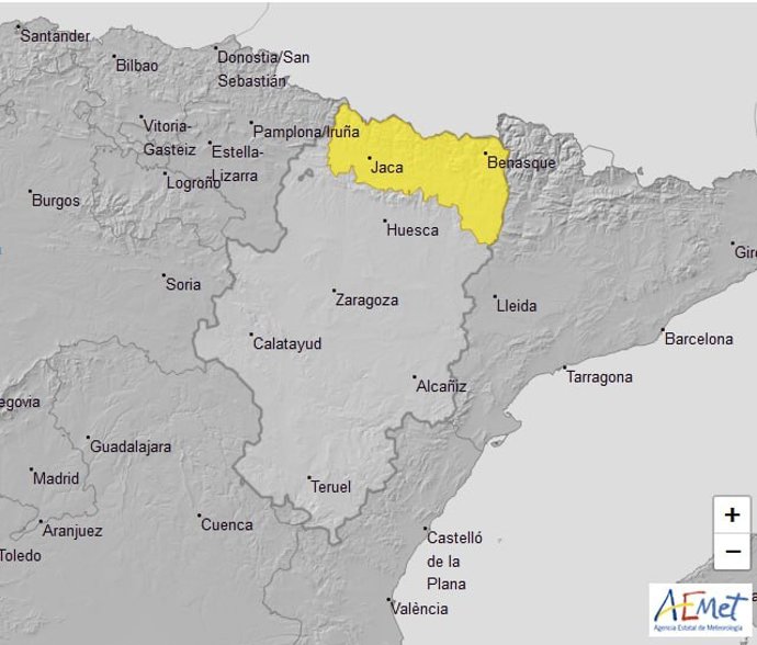 Ampliado el aviso amarillo por lluvias en el Pirineo oscense hasta este lunes.