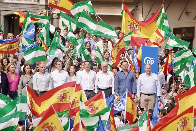 Acto convocado por el PP en Málaga en defensa de la igualdad y contra la amnistía.
