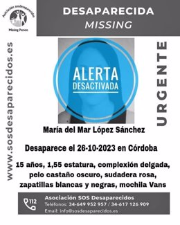 Alerta desactivada en relación con la menor desaparecida en Fernán Núñez.