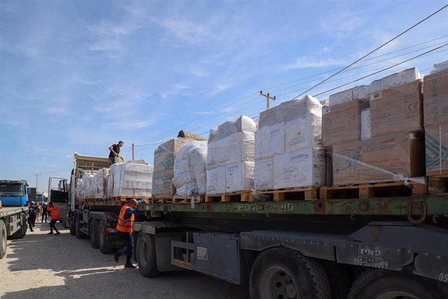 Paquetes de ayuda humanitaria dirigidos a la Franja de Gaza