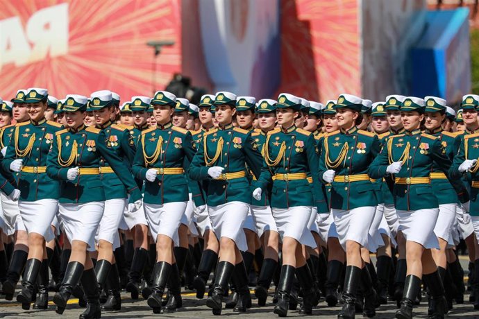 Archivo - Desfile militar en la capital de Rusia, Moscú, en mayo de 2023 con motivo del Día de la Victoria (archivo)