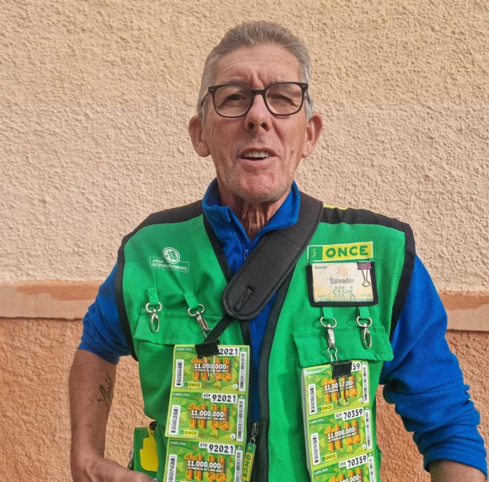 Salvador Delgado vendedor de la ONCE que repartió en Málaga un Sueldazo de 2.000 euros al mes durante diez años