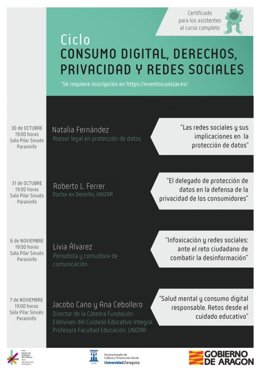 El Museo de Ciencias Naturales de la UZ acoge un ciclo sobre consumo digital, derechos y redes sociales.