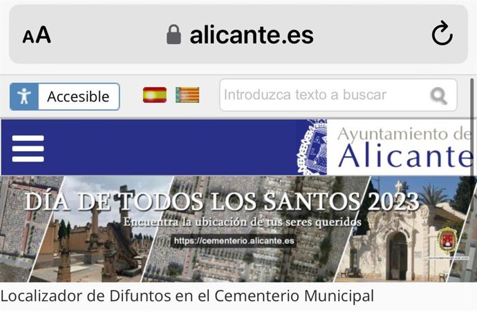 El Ayuntamiento estrena en Todos los Santos una aplicación web para encontrar a los difuntos en el Cementerio