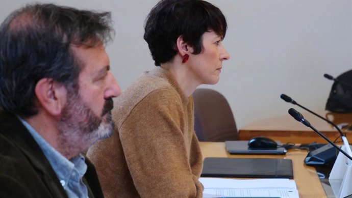 La portavoz nacional del BNG, Ana Pontón, este lunes en el Parlamento de Galicia