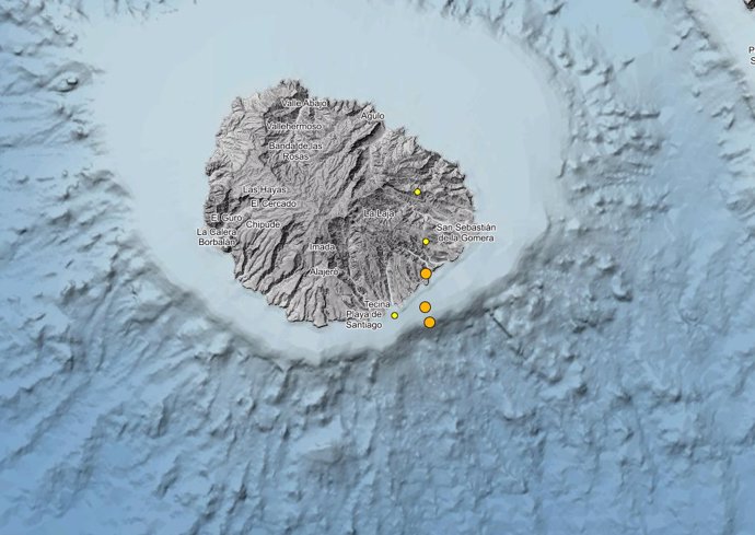 Localización de terremotos en la isla de La Gomera