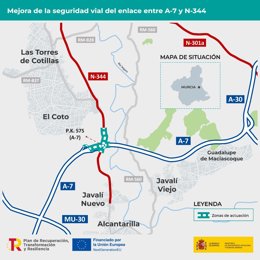 Mejoras de la seguridad vial del enlace entre la A-7 y la N-344