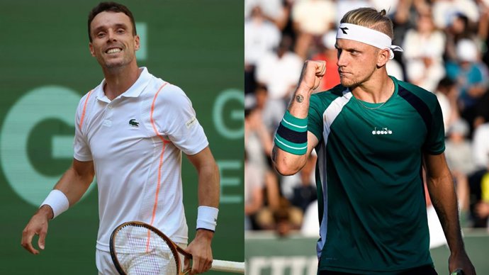 Los tenistas españoles Roberto Bautista y Alejandro Davidovich.