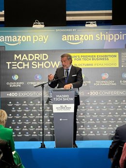 El presidente de la Cámara de Madrid, Ángel Asensio, en la inauguración de Madrid Tech Show 2023