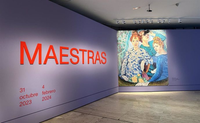 Entrada de la exposición 'Maestras', en el Museo Nacional Thyssen-Bornemisza.