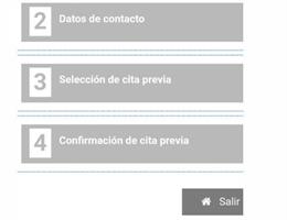 Imagen de una página web de cita previa