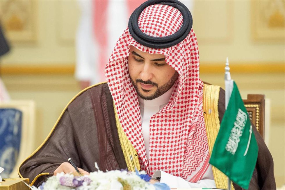 Archivo - Imagen de archivo del ministro de defensa de Arabia Saudí, Jalid bin Salman al Saud