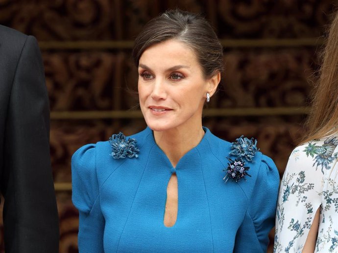 La Reina Letizia durante el acto de jura de la Constitución ante las Cortes Generales, en el Congreso de los Diputados