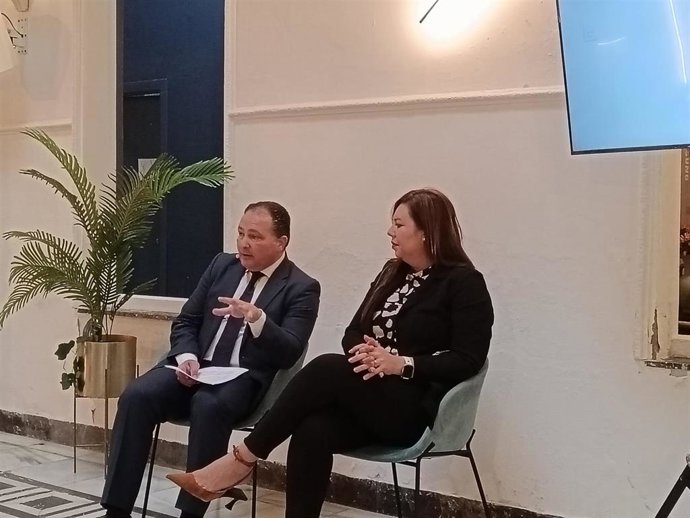 El presidente de la Diputación, David Toscano, y la diputada y portavoz del equipo de Gobierno en la institución provincial, Rocío Moreno.