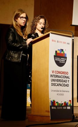 Lectura del manifiesto 'Avanzando hacia modelos universitarios inclusivos. Evaluar la inclusión en sus diferentes dimensiones', durante el VI Congreso Internacional 'Universidad y Discapacidad', de Fundación Once.