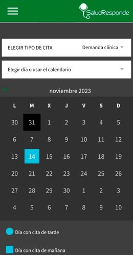 Captura de pantalla de una cita médica en la aplicación de Salud Responde.