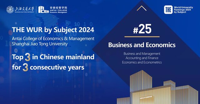 THE WUR by subject 2024: Business and Economics ranking, ACEM ranked 25th globally and 3rd in China