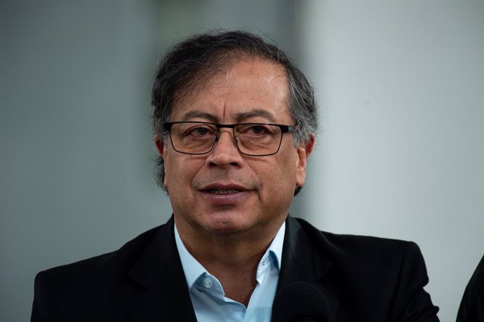 October 29, 2023, Bogota, Cundinamarca, Colombia: Colombian president Gustavo Petro speaks to the media during the Colombian regional elections in Bogota, October 29, 2023.