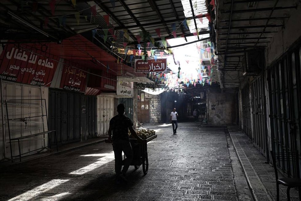 Una calle en la ciudad de Nablús, en Cisjordania, durante una huelga general (archivo)