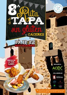 Cartel de la VIII Ruta de la Tapa sin Gluten de Cáceres