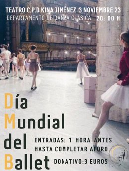 Cartel de las actuaciones por el Día Mundial del Ballet en el CPD Kina Jiménez.