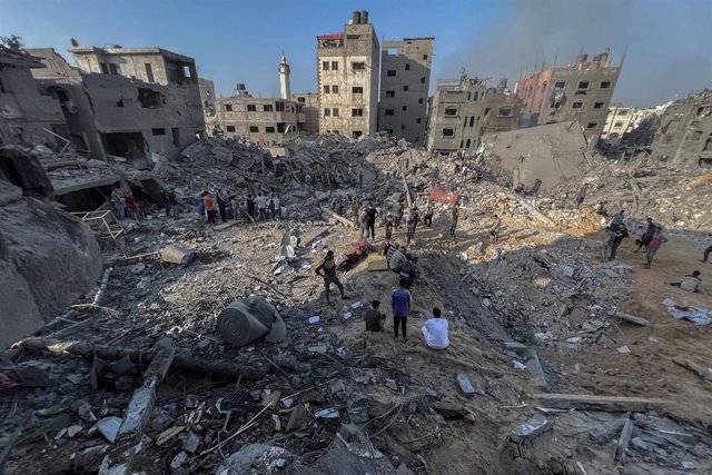 Edificios destruidos por los bombardeos israelíes contra la Franja de Gaza