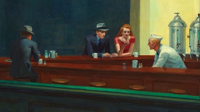 Pintura 'Nighthawks' (1942) de Edward Hopper