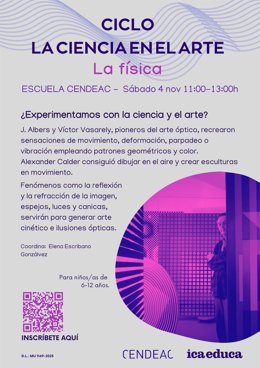Cartel de la primera actividad del ciclo 'La ciencia en el arte'