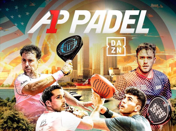 Cartel anunciador del acuerdo entre DAZN y A1Padel