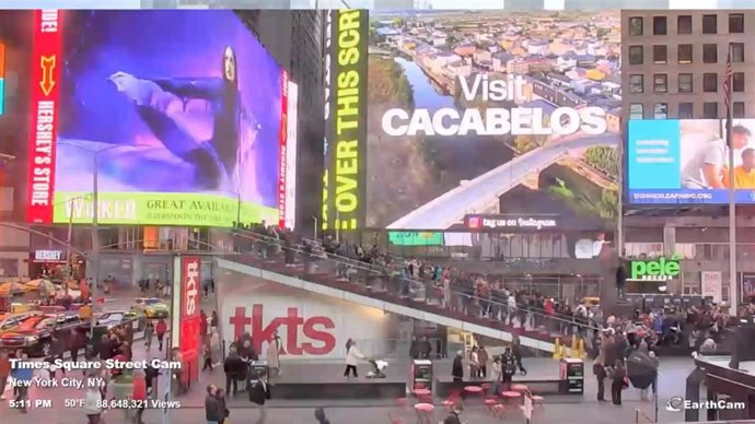 Imagen del vídeo proyectado en Times Square por Eurocaja Rural,