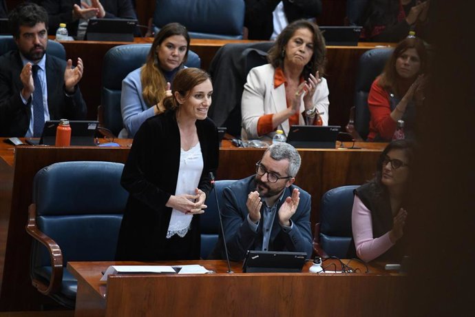 La portavoz de Más Madrid en la Asamblea de Madrid, Mónica García, interviene durante un pleno en la Asamblea de Madrid, a 2 de noviembre de 2023, en Madrid (España). 