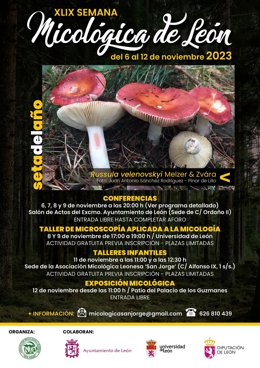 Cartel de la Semana Micológica de León que comienza el 6 de noviembre.