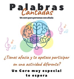 Cartel de la iniciativa 'Palabras cantadas, un coro para personas con afasia'.