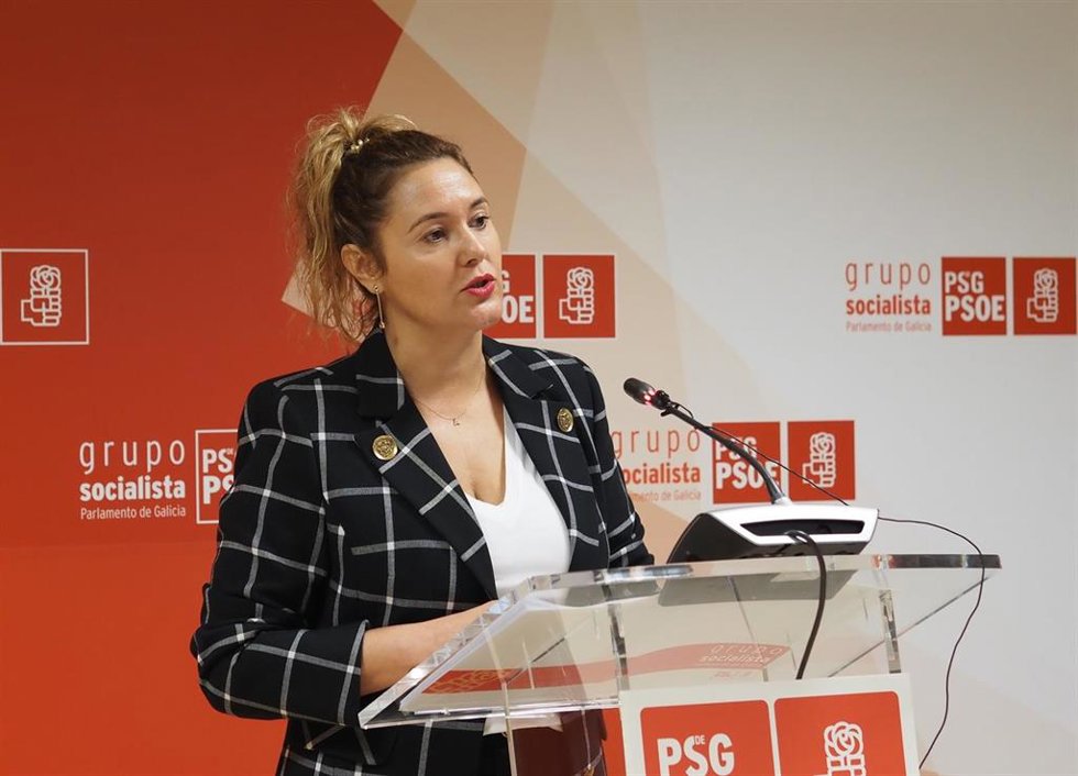 La diputada del PSdeG, Patricia Otero, en rueda de prensa
